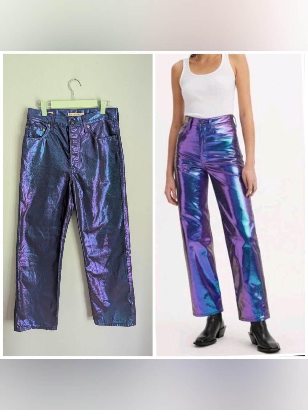 Levis Shine Ribcage Straight Ankle Jeans Wmns 27 Candy Coated Purple Iridescent